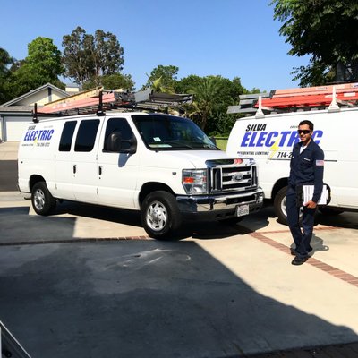 Silva Electric electrician completing a customer job in Orange, CA